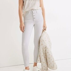 MADEWELL  WOMEN’S 10” HIGH RISE SKINNY CROP WHITE BUTTON FLY JEAN SZ 28